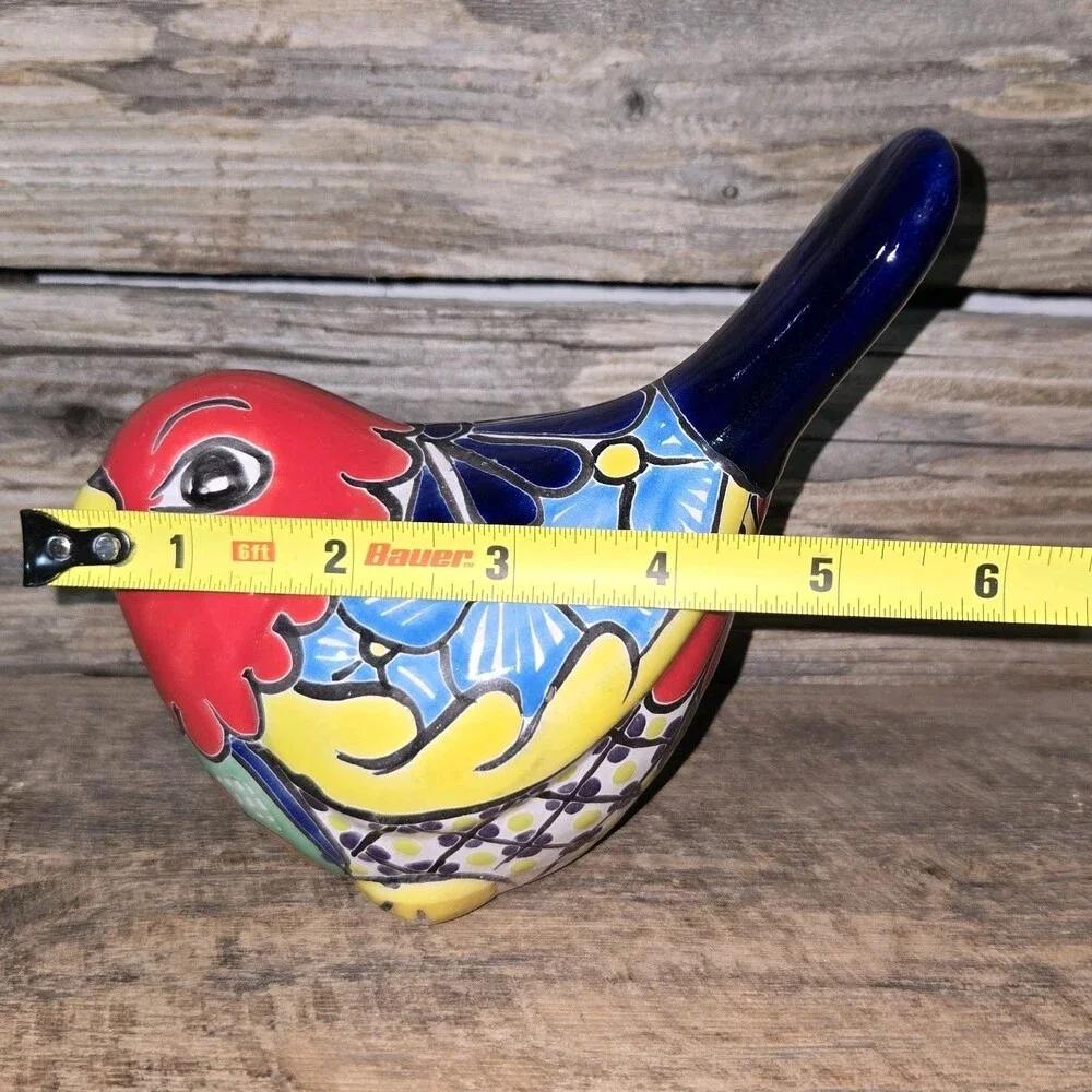 Talavera Bird Mexican Pottery Art Home Decor Hand Painted 5.5 x 4 X 6 Inches